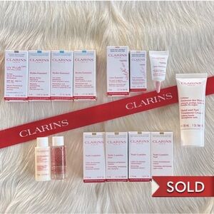 【CLARINS】set of 15!!! Best Seller Skin Care bundle Travel set with Makeup bag